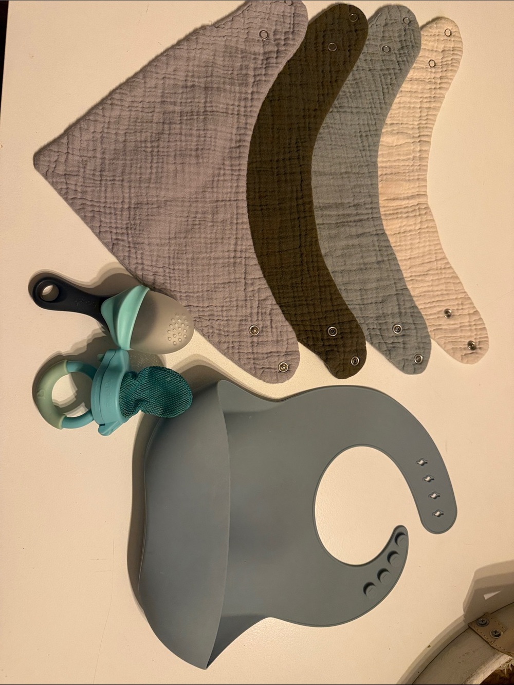 Silicone Bib and Teething Bundle in Sage and Pastel Neutrals
